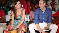 Prince William and Catherine, Duchess of Cambridge play music during a visit to Trench Town Culture Yard Museum where Bob Marley used to live, on day four of the Platinum Jubilee Royal Tour of the Caribbean, in Kingston, Jamaica March 22, 2022. Chris Jackson/Pool via REUTERS