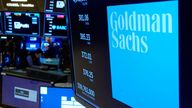 A Goldman Sachs logo at the New York Stock Exchange. Pic: AP