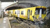 Damage caused to a train and station in Kirkby, Merseyside, following a crash on March 13 last year. Train driver Phillip Hollis, 59, was given a 12-month sentence suspended for two years at Liverpool Crown Court.  