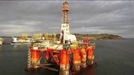 Oil rig in the north sea