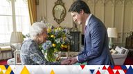 Queen Elizabeth II receives Canadian Prime Minister Justin Trudeau during an audience at Windsor Castle, Berkshire. Picture date: Monday March 7, 2022.
