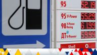 06 March 2022, Russia, St. Petersburg: Fuel prices are displayed at a Shell gas station. Fuel prices have remained relatively constant. Photo by: Igor Russak/picture-alliance/dpa/AP Images