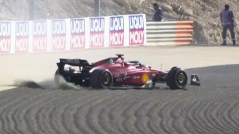 Leclerc en un trompo masivo durante la práctica final
