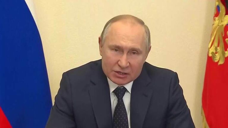 President Putin is speaking on the eighth anniversary of Russia&#39;s annexation of Crimea