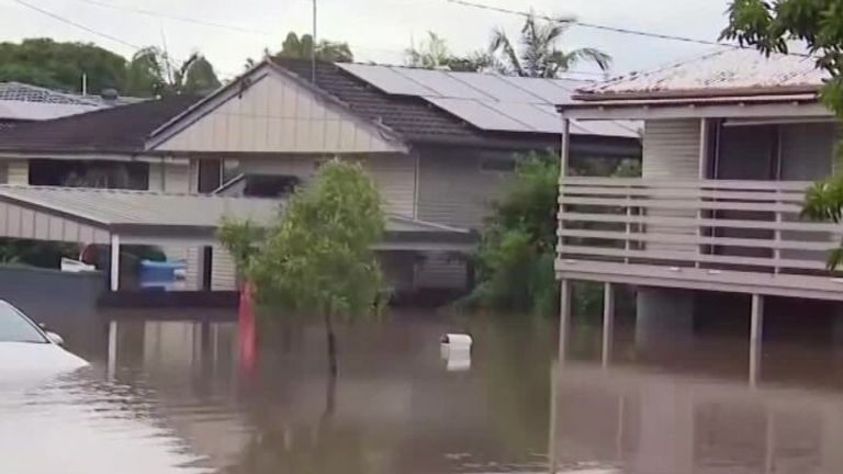 Aerial footage shows the impact of the recent flooding in parts of Queensland and New South Wales. 
