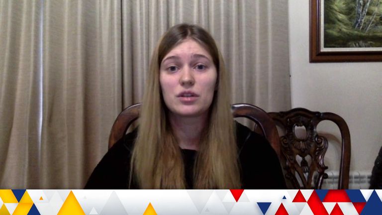 Anastasiia Kryshka says she only goes outside in Kyiv to walk her dog