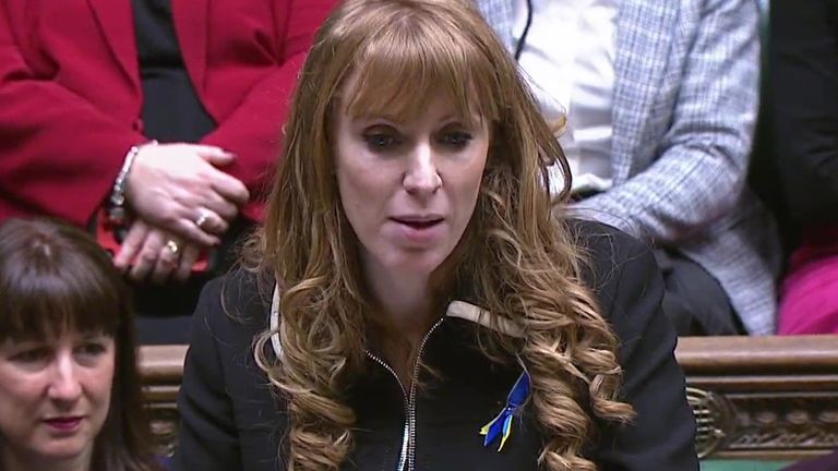 Angela Rayner during PMQs