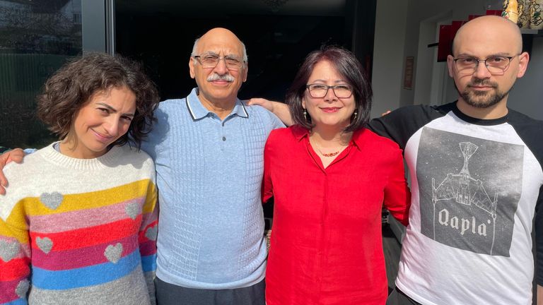 Anoosheh with his family.  From left to right: Elika, Anoosheh, Sherry and Aryan