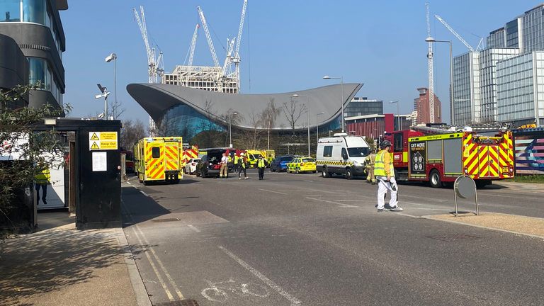 Cleared Twiiter Picture of incident / Gas Leak at Olympic parks aquatic centre in London
Credit:@BellotEmma