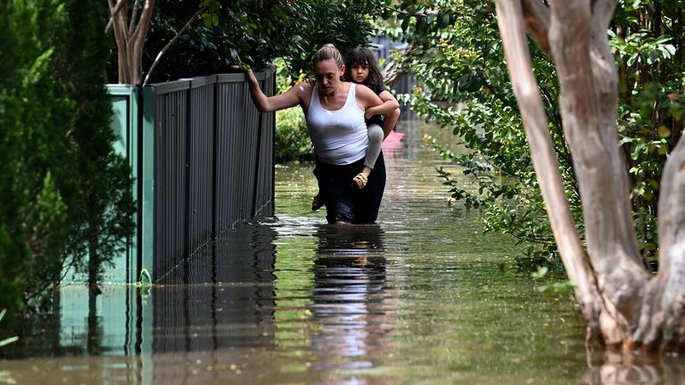Residents have had to navigate floodwaters across the Sydney area