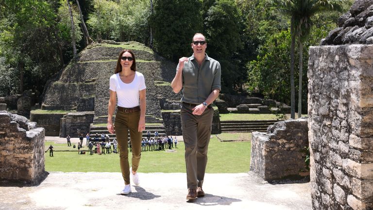 William and Kate during the visit to Belize