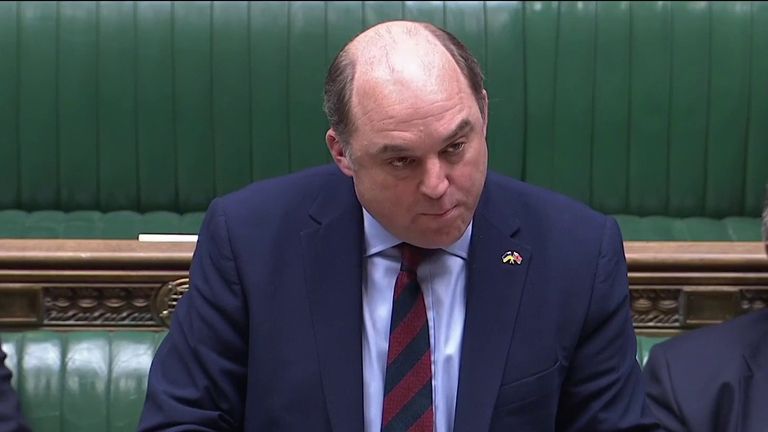 Defence Secretary Ben Wallace speaks in the House of Commons. 