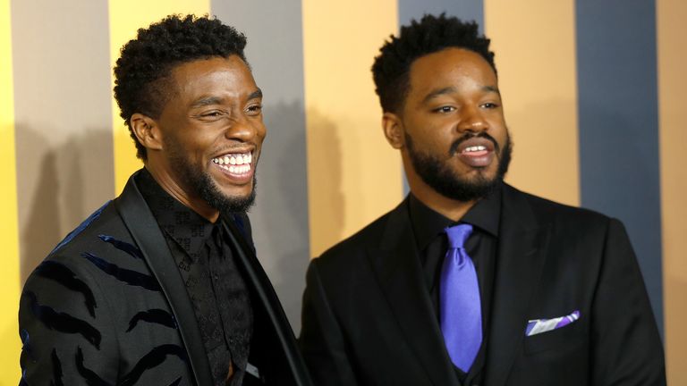 Chadwick Boseman (left) played T'Challa in the Black Panther film and Ryan Coogler (right)