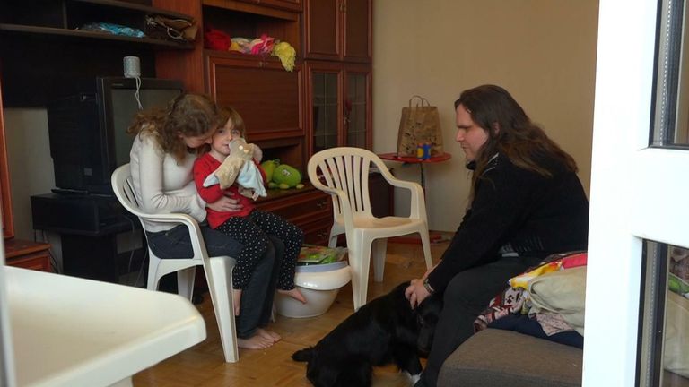 Ukrainian family who fled the country