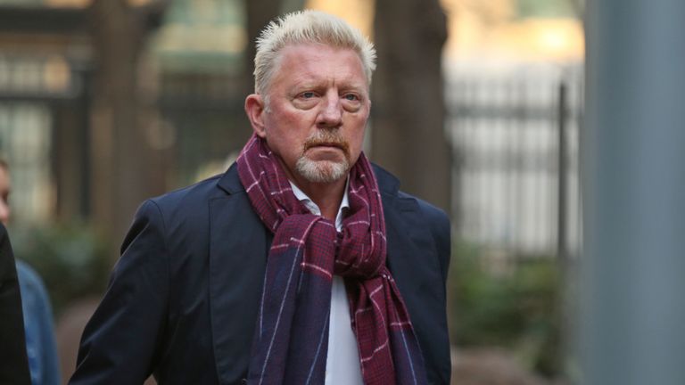 Boris Becker arrives at Southwark Crown Court as he goes on trial over charges relating to his bankruptcy. The former Wimbledon champion is accused of concealing funds and not handing over trophies to settle his debts. Picture date: Monday March 21, 2022.
