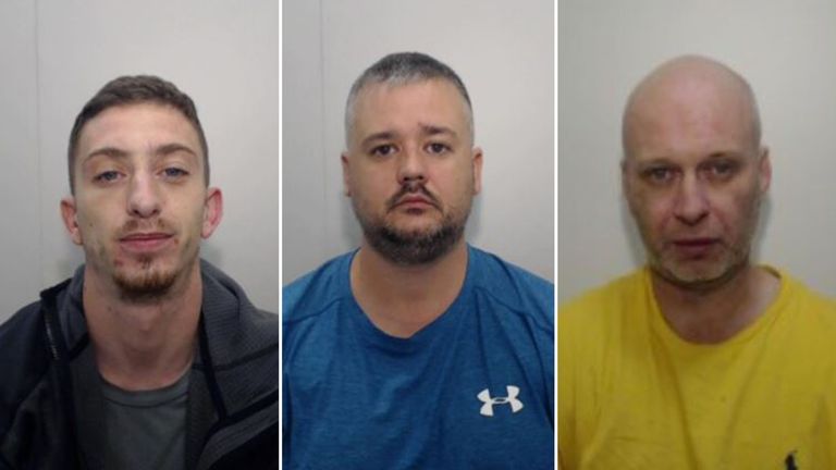 Cowie (from left), Urey, and Ryan were jailed