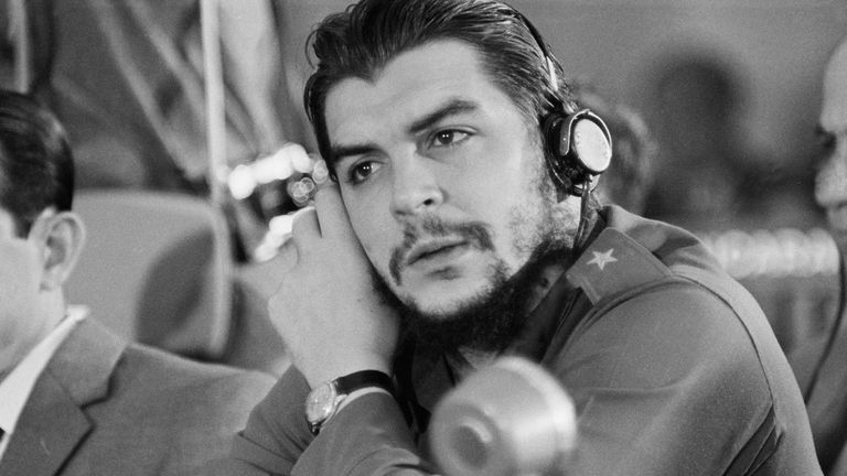 Cuba&#39;s Ernesto "Che" Guevara listening to the speech of the Brazilian delegate, at the Inter-American Economic and Social Conference at Punta del Este, Uruguay on August 8, 1961. (AP Photo/Franco Mattiolo)