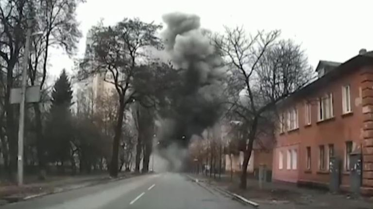 Missile hits residential building in Chernihiv
