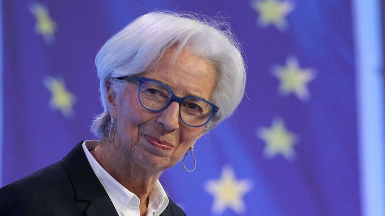 President of European Central Bank Christine Lagarde addresses a news conference following the meeting of the Governing Council&#39;s monetary in Frankfurt, Germany March 10, 2022.