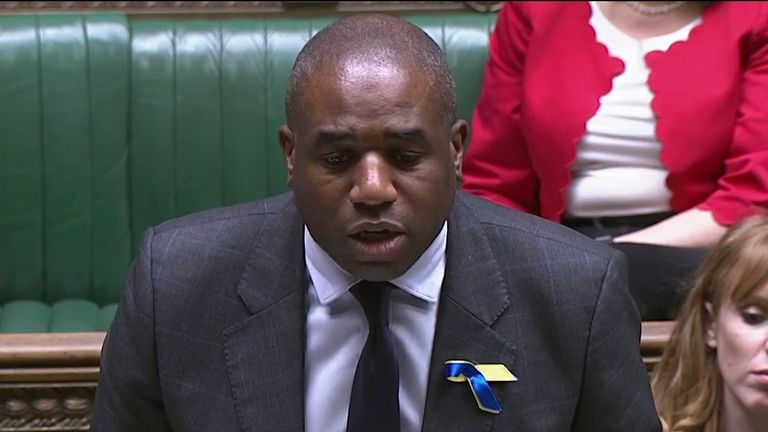 Shadow Foreign Secretary David Lammy speaking in the House of Commons