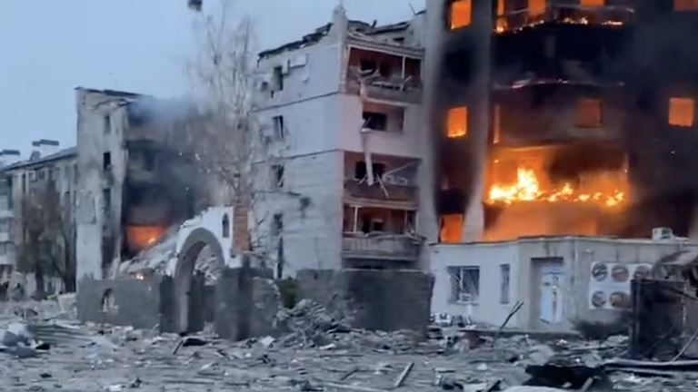 Ukraine invasion: Devastation in Borodyanka as Russian troops advance on  Kyiv | World News | Sky News