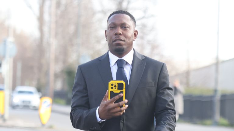 Grime artist Dizzee Rascal, real name Dylan Kwabena Mills, arrives at Wimbledon Magistrates' Court in London, where he is on trial for allegedly assaulting his ex-girlfriend Cassandra Jones in Streatham, south London, on June 8 2021. Picture date: Monday March 7, 2022.    