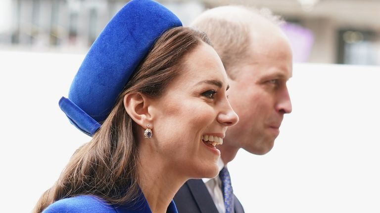 The Duchess of Cambridge arriving at the Commonwealth Service at Westminster Abbey in London on Commonwealth Day. Picture date: Monday March 14, 2022.
