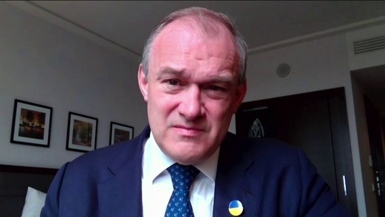 Liberal Democrat Leader Sir Ed Davey speaks to Sky News from Poland.