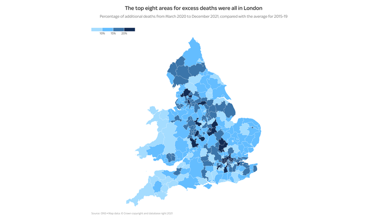 Excess deaths map