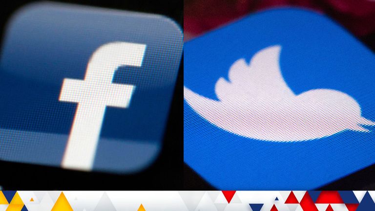 Facebook and Twitter. Pic: AP