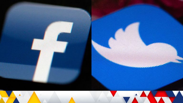 Facebook and Twitter. Pics: AP