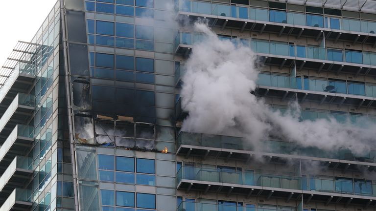 Whitechapel fire: Blaze breaks out on 17th floor of block of east London flats | UK News