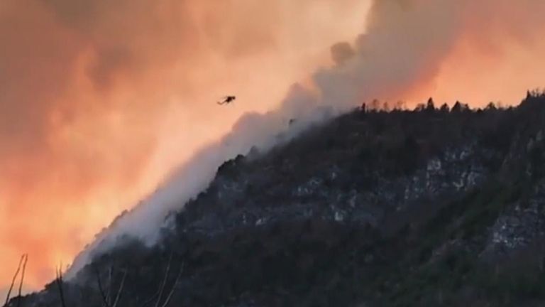 Wildfires blaze in northern Italy following widespread drought