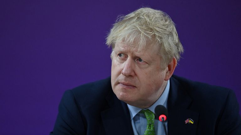 Prime Minister Boris Johnson speaks as he hosts a summit of the Joint Expeditionary Force (JEF) in London. Picture date: Tuesday March 15, 2022.
