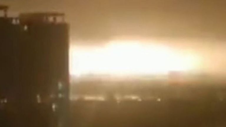 Explosion seen over the west of Kyiv