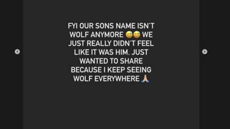 What&#39;s in a name? Turns out Wolf isn&#39;t right - begging the question, what is? Pic: Instagram/Kylie Jenner