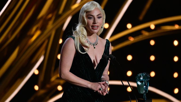 Lady Gaga introduced a prize, but didn&#39;t bag the gong for Best Actress