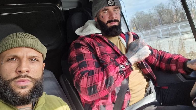 Kai Portlock (R) and Leon Dawson (L) are delivering aid to the Ukraine border