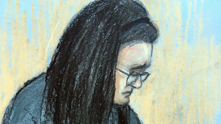 Angharad Williamson shown crying in the dock during the murder trial 