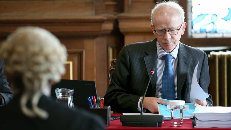 Justice of the Supreme Court Lord Reed, one of five Supreme Court justices holding a public hearing in the City Chambers, Edinburgh, the first time that the UK&#39;s highest court has sat outside London.
