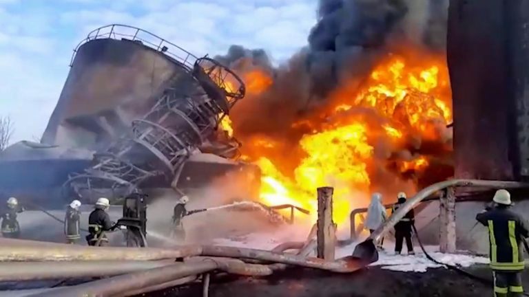 Missile attack on Lutsk oil depot