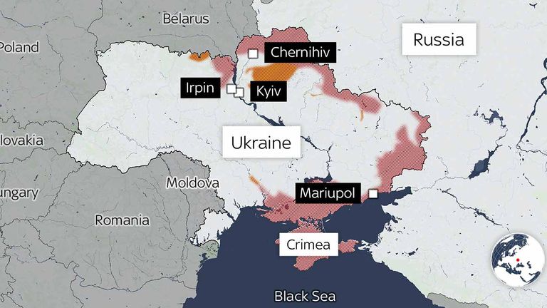 Latest Ukraine map on March 5