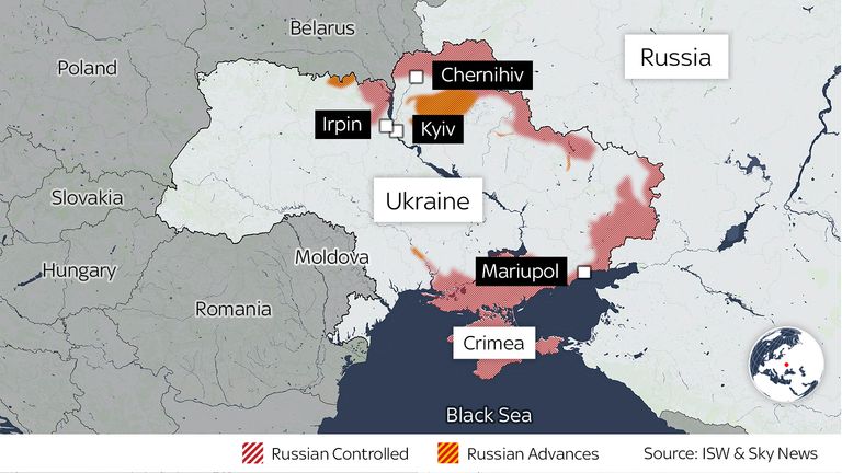 Map of Russian invasion of Ukraine