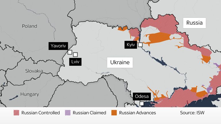Yavoriv is close to Ukraine's border with NATO member Poland 