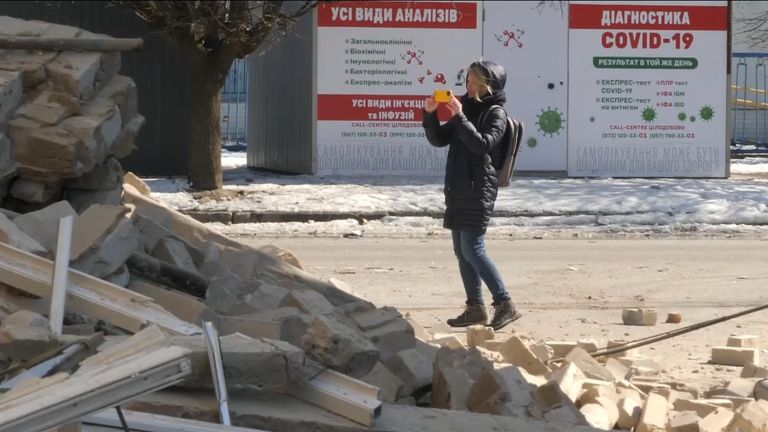 Ms Avdeeva is documenting Russian destruction in Kharkiv