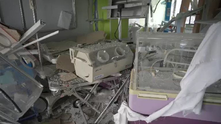 Incubators at the Mariupol hospital after the bombing