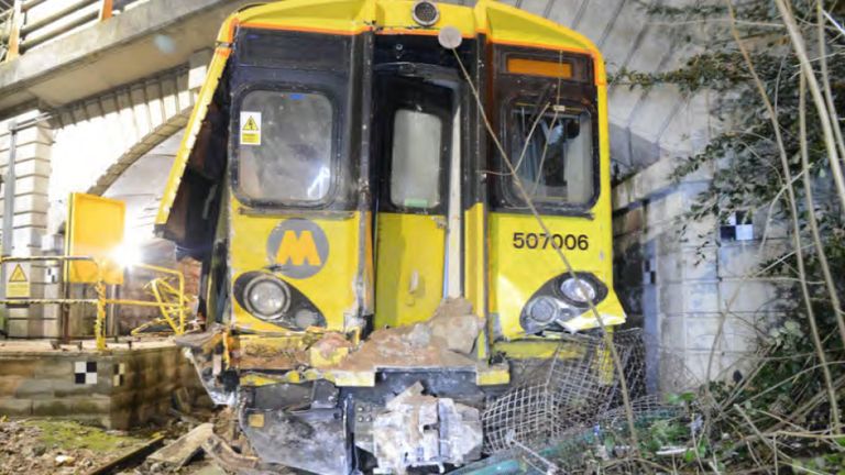 Damage caused to a train and station in Kirkby, Merseyside, following a crash on March 13 last year. Train driver Phillip Hollis, 59, was given a 12-month sentence suspended for two years at Liverpool Crown Court.  