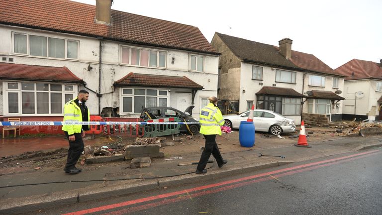 Police at the scene of the crash as an appeal is launched for witnesses 
