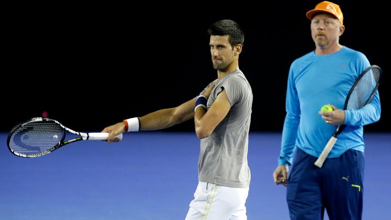 Novak Djokovic and Boris Becker. Pic: AP