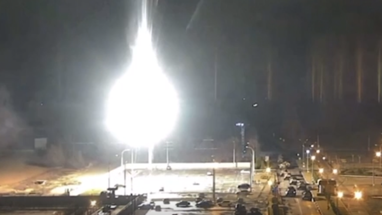 Bright flaring object landing in grounds of nuclear plant. Pic: AP
